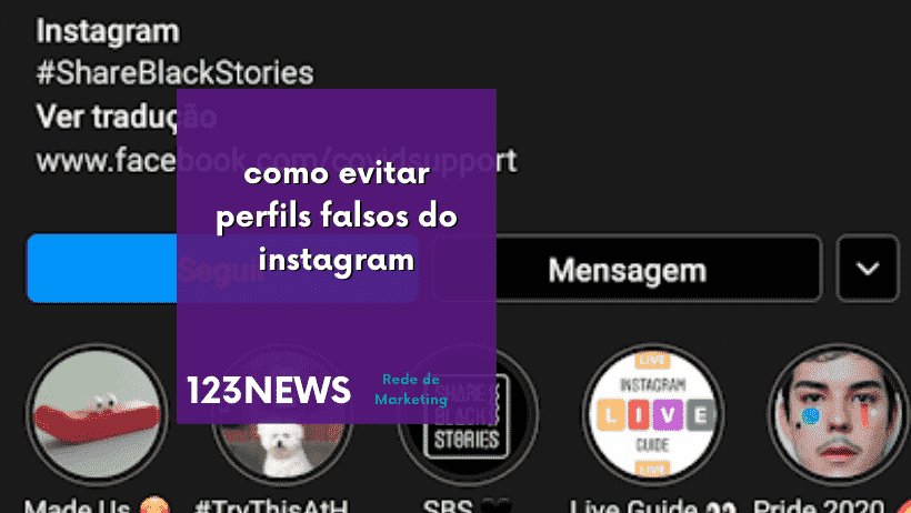 como evitar perfils falsos do instagram